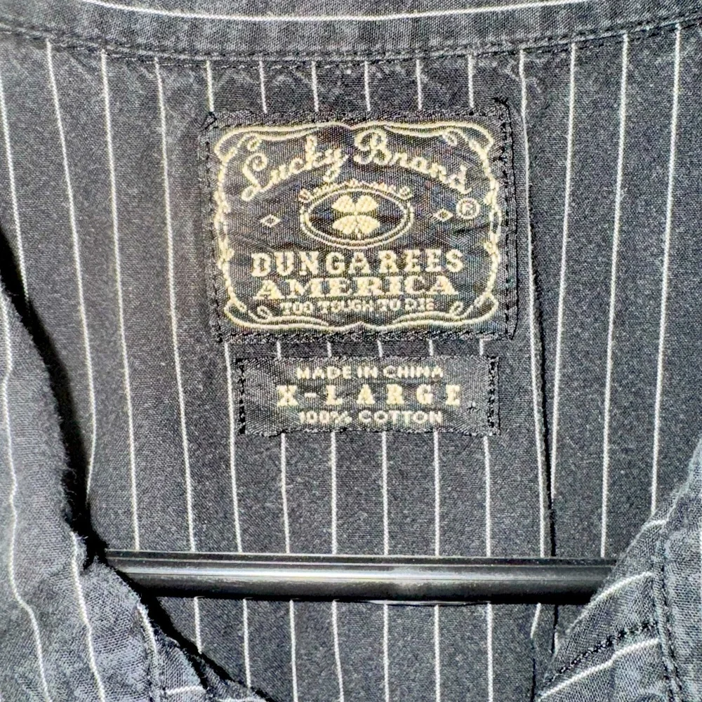 Lucky Brand Dungarees Men’s Western Shirt – Black Pinstripe – XL - Picture 3 of 3
